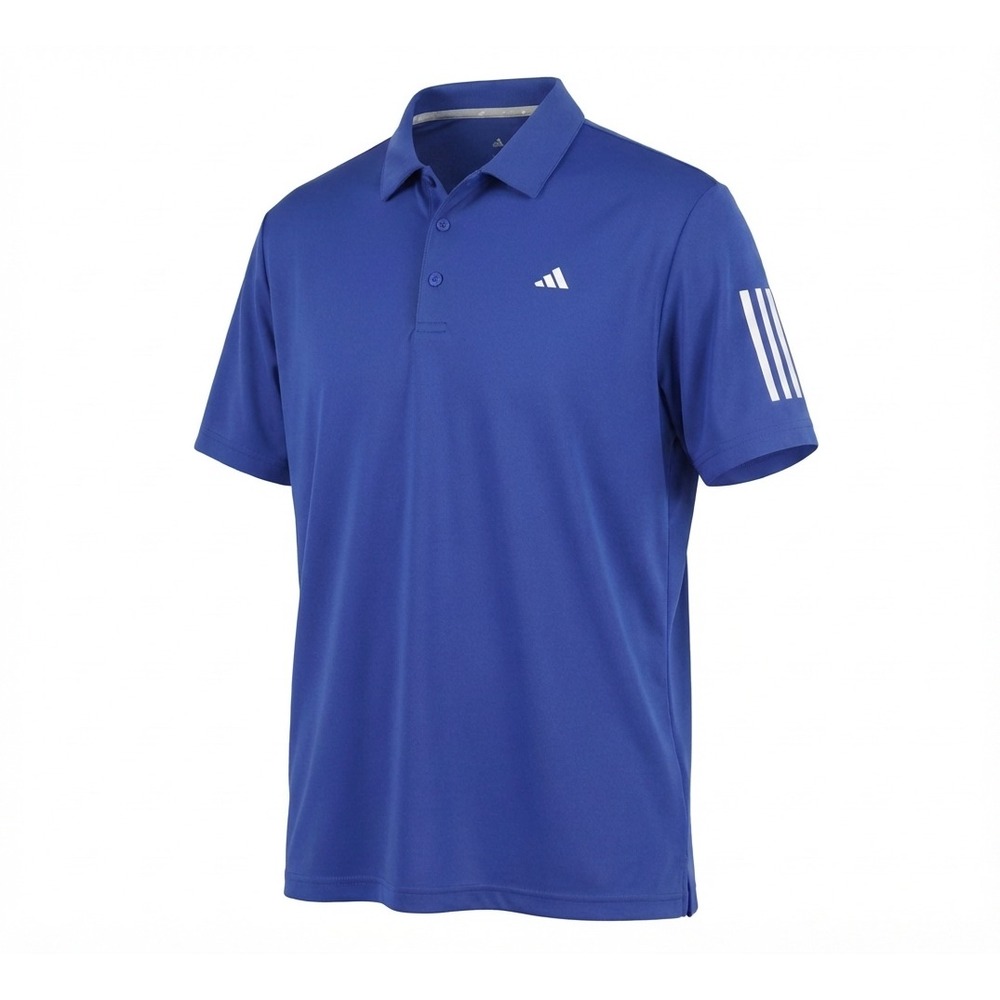Adidas Men's 3-Stripe Performance Golf Polo Shirt 2XL Blue Moisture Wicking NWT